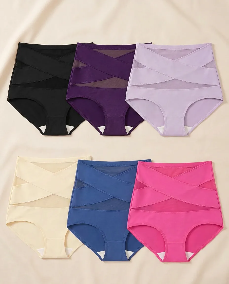 Six displayed colors of the Solene high-rise brief